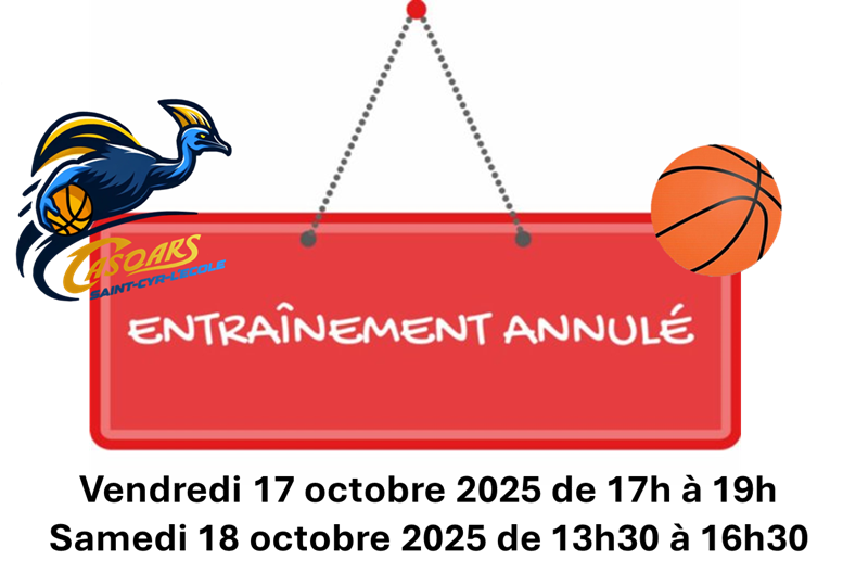 ATTENTION : Pas d'entraînement sur les créneaux d'Agnès